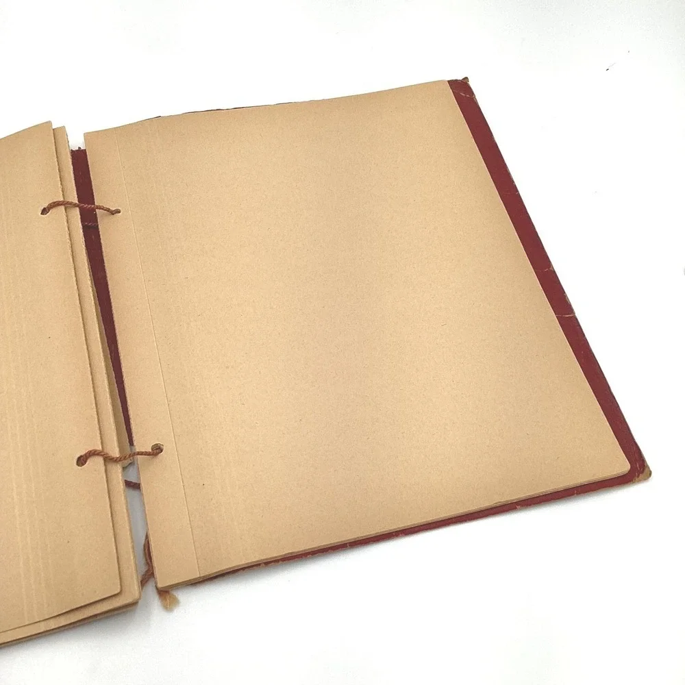 Vintage 1940's Red‎ Scottie Dog Scrapbook String Bound Antique Distressed